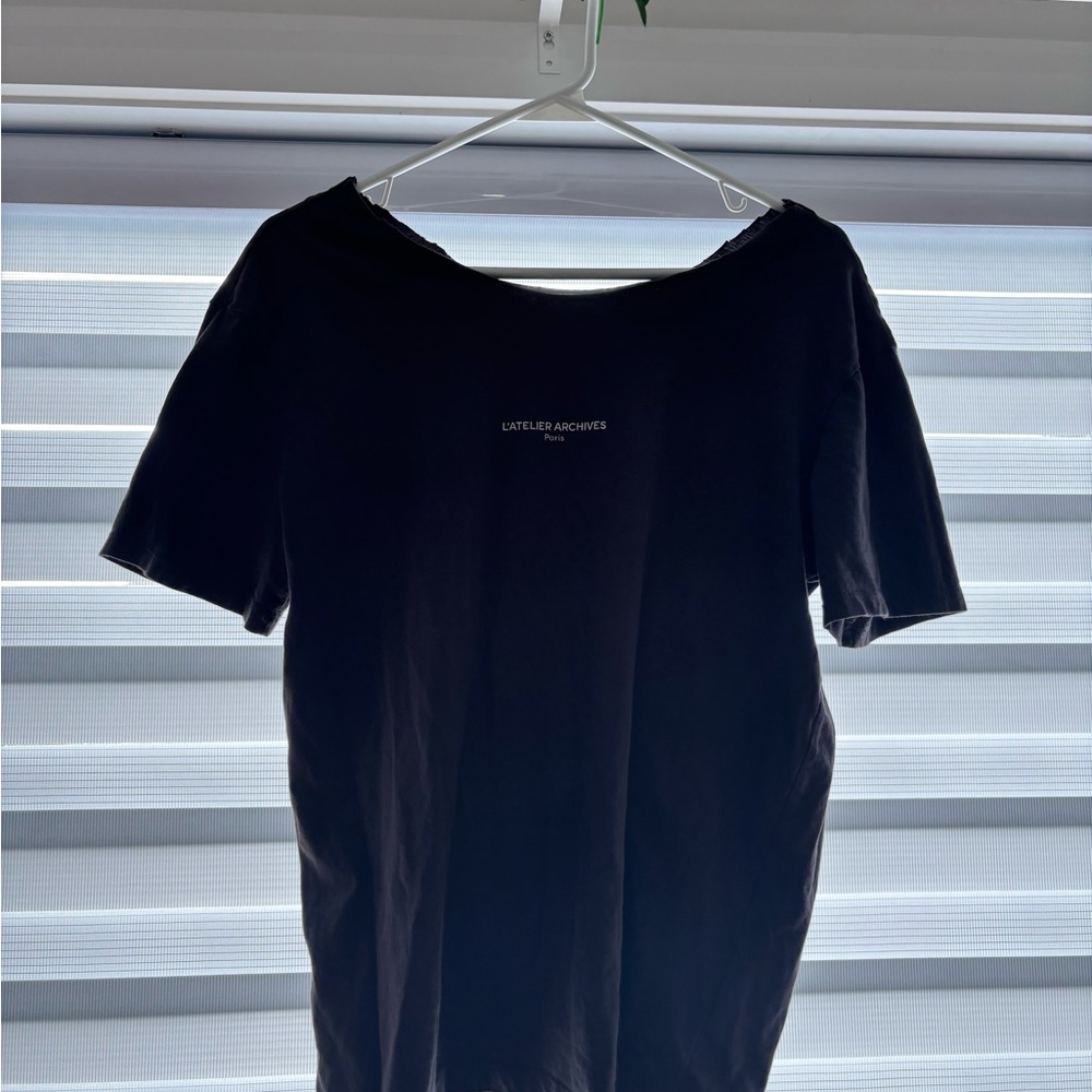 Dark Grey Off Shoulder T-Shirt